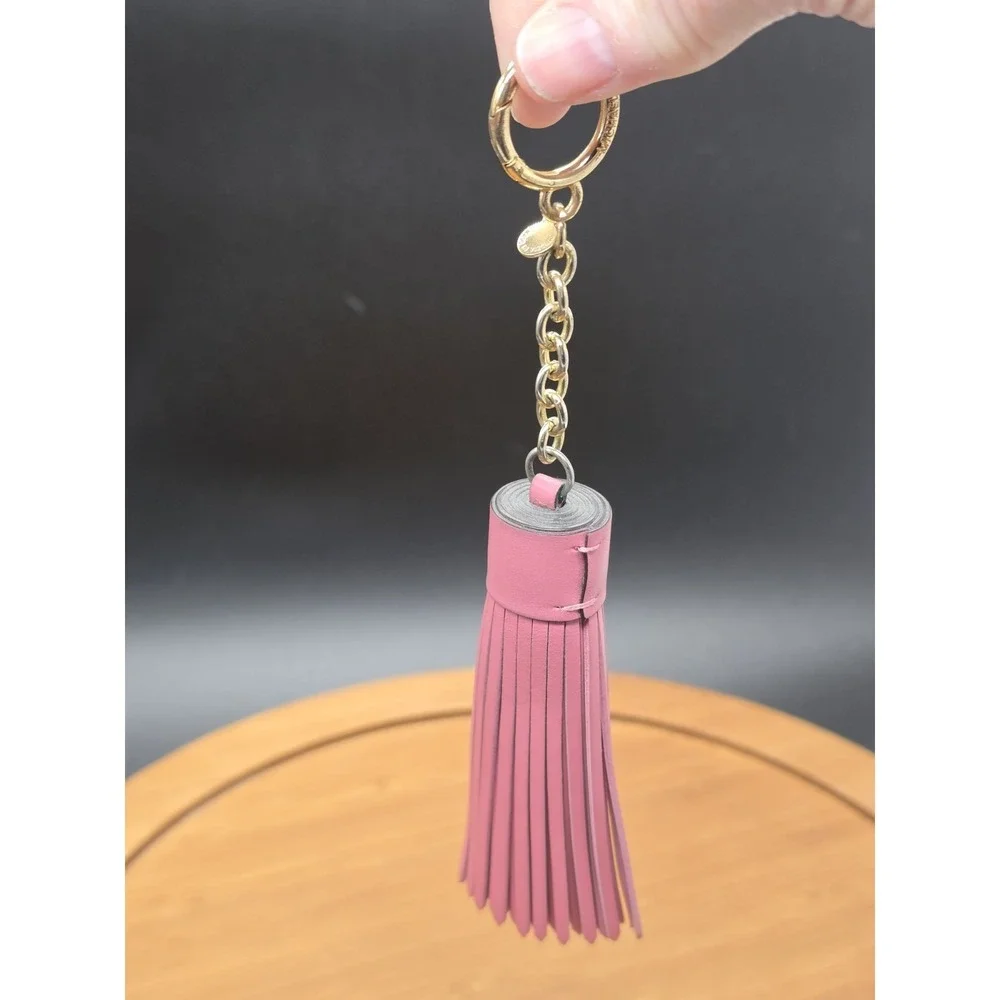 Michael‎ Kors Leather Tassel Pink And Gold Handbag Charm